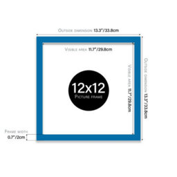 12X12 Blue Picture Frame (30.5 X 30.5Cm) Poster, Photo, Artwork, Gallery Wall Or Print - thumbnail 3
