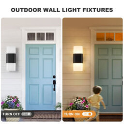 Harper Living Outdoor Wall Lights, Led Outdoor Lights Mains Powered, Up And Down Exterior Lamp With White Shade - thumbnail 3