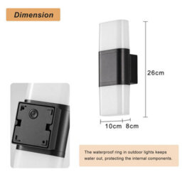 Harper Living Outdoor Wall Lights, Led Outdoor Lights Mains Powered, Up And Down Exterior Lamp With White Shade - thumbnail 6