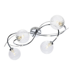 Luminosa Lighting Luminosa Elba 4 Light Flush Ceiling Fitting Chrome With Clear Decorative Glass 4Xg9
