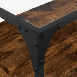 Berkfield Tv Cabinet With Glass Top Smoked Oak 60X35X51 Cm Engineered Wood - thumbnail 8