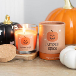 Pumpkin Spice Candle With Jack-O'-Lantern Design - Vegan, 25H Burn - thumbnail 5