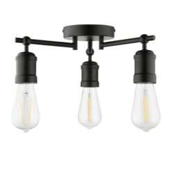 Harbour Studio Kyron Matt Steel Black 3 Lamp Bathroom Led Ceiling Light - thumbnail 2