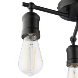 Harbour Studio Kyron Matt Steel Black 3 Lamp Bathroom Led Ceiling Light - thumbnail 5