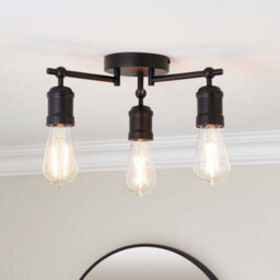 Harbour Studio Kyron Matt Steel Black 3 Lamp Bathroom Led Ceiling Light - thumbnail 1