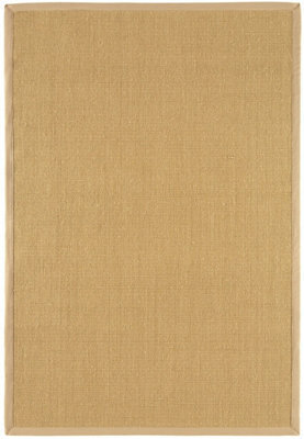 Modern Bordered Rug, Natural Fibres Rug For Living Room, Plain Bedroom Rug, 4mm Thick Easy To Clean Rug-68Cm X 300Cm (Runner) - image 1