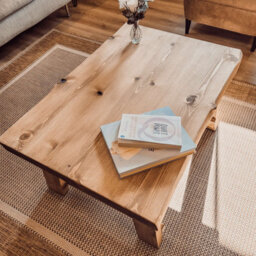 L90Xw60Xh45 Lotti Live / Waney Edge Coffee Table With Shelf - thumbnail 4