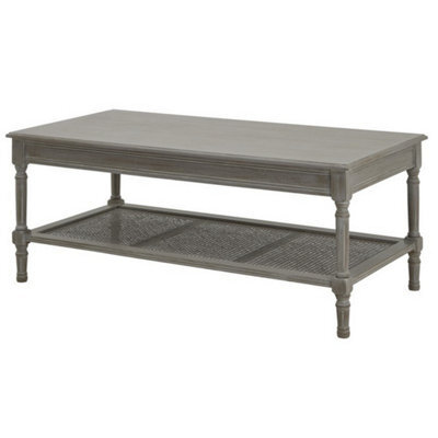 Hill Interiors The Serene Rattan Collection Coffee Table - Wood - L60 X W120 X H48 Cm - Grey - image 1