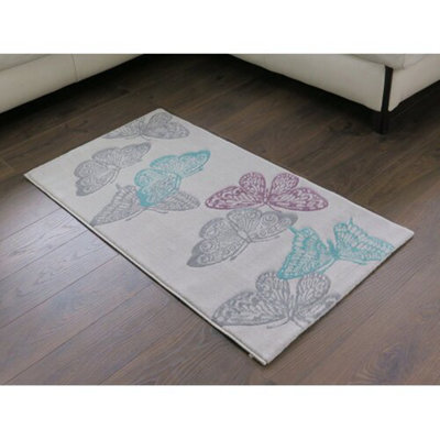 Aspect Furniture Open Butterfly Area Rug In Light Grey Background,80 X 150Cm - image 1