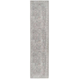 Loomed Distressed Grey Persian Style Washable Non Slip Runner Rug 60X240Cm - thumbnail 1