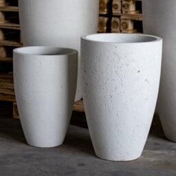 Jōbū Jobu Home - 100Cm Tall White Concrete Vase Planter For Trees And Large Plants - 172L Vessara - White Mist (White Off-White Cream) - thumbnail 3
