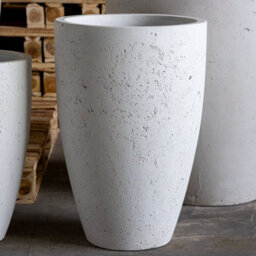 Jōbū Jobu Home - 100Cm Tall White Concrete Vase Planter For Trees And Large Plants - 172L Vessara - White Mist (White Off-White Cream) - thumbnail 2