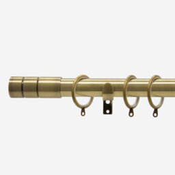 Antqiue Brass 28mm Barrel Fixed Length Metal Curtain Pole  75Cm