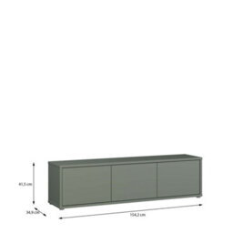 Furniture To Go Alice Springs Wide Tv Cabinet With 3 Doors Push-To-Open In Sage Green - thumbnail 7