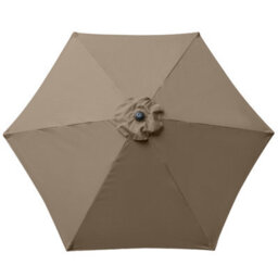 VRUC Replacement Parasol Fabric Umbrella Canopy Cover For 2.5M 6 Arm Parasols Taupe - thumbnail 2
