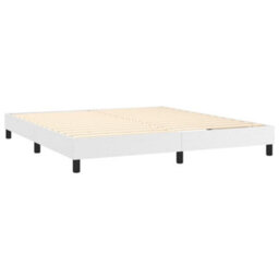 Vidaxl Box Spring Bed Frame White Super King Faux Leather (Uk/ie/fi/no Only) - thumbnail 4