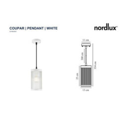 Nordlux Coupar Outdoor Plastic Pendant Light Weatherproof White,mains - thumbnail 5