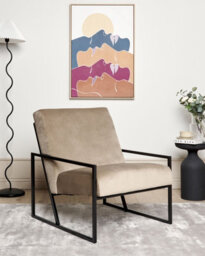 Beliani Industrial Armchair Delary Velvet Taupe - thumbnail 2