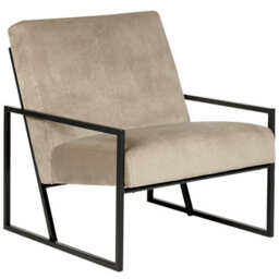 Beliani Industrial Armchair Delary Velvet Taupe