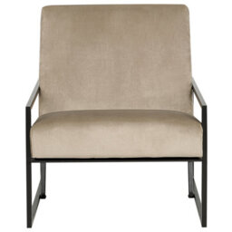 Beliani Industrial Armchair Delary Velvet Taupe - thumbnail 4