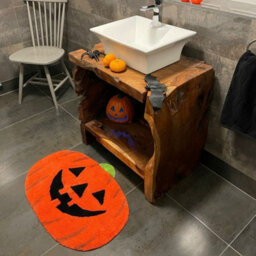 Slips Away Pumpkin Bath Mat Non-Slip 60 X 80Cm  Halloween Super Soft  Absorbent Accent Rug - thumbnail 3