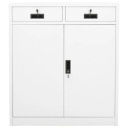 Berkfield Durable Office Cabinet White 90X40X102 Cm Steel