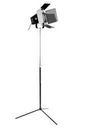 Orsina Theatre-Style Tripod Floor Standing Lamp, Black & Chrome Lamp With Adjustable Brackets, Standard Floor Lamp