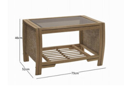 Desser Manila Coffee Table With Glass Top - Natural Rattan - thumbnail 2