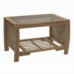 Desser Manila Coffee Table With Glass Top - Natural Rattan - thumbnail 1