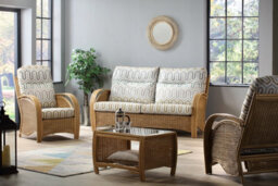 Desser Manila Coffee Table With Glass Top - Natural Rattan - thumbnail 4