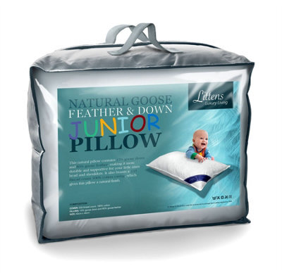 Littens Junior Cot Bed Goose Feather & Down Pillow, Kids, Toddler, Cotton (40Cm X 60Cm) - image 1