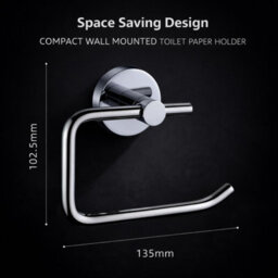 Billtix Chrome  Toilet Roll Holder Wall Mounted, Modern Square Shape Toilet Paper And Tissue Paper Holder For Bathrooms - thumbnail 3