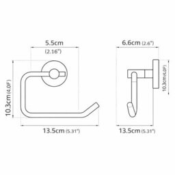 Billtix Chrome  Toilet Roll Holder Wall Mounted, Modern Square Shape Toilet Paper And Tissue Paper Holder For Bathrooms - thumbnail 2