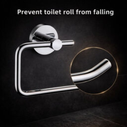 Billtix Chrome  Toilet Roll Holder Wall Mounted, Modern Square Shape Toilet Paper And Tissue Paper Holder For Bathrooms - thumbnail 6