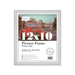 12X10 White Ornate Picture Frame (30.5 X 25.4Cm) Poster, Photo, Artwork, Gallery Wall Or Print - thumbnail 1