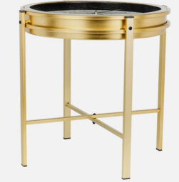 Gold Metal Analogue Clock Bedside Nightstand Side Coffee Living Room Table - thumbnail 3