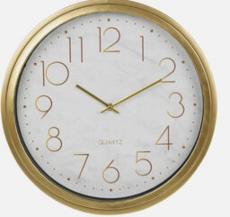 Gold Metal Analogue Clock Bedside Nightstand Side Coffee Living Room Table - thumbnail 2