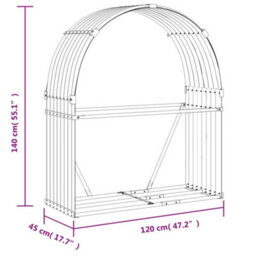 Walplus Log Holder Silver 120X45X140 Cm Galvanised Steel - thumbnail 9