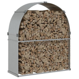 Walplus Log Holder Silver 120X45X140 Cm Galvanised Steel - thumbnail 3