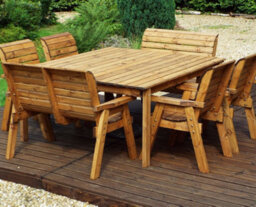 Charles Taylor Trading Charles Taylor Four Seater Square Table Set (With Chairs And Benches) - thumbnail 1