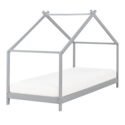 Beliani Kids Bed House Pine Wood Orlu 90 X 200 Cm (Eu Single) Grey