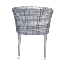 Signature Weave Emily Wicker Stacking Garden Dining Arm Chair & Cushions Grey - thumbnail 2