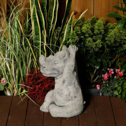 Calm Large Cast Stone Yoga Rhino Garden Statue Animal Figurine - thumbnail 3