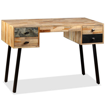 Berkfield Durable Writing Desk Solid Reclaimed Teak 110X50X76 Cm - image 1
