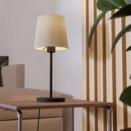 Eglo Febres Natural Fabric & Black Steel Contemporary Table Lamp - thumbnail 1