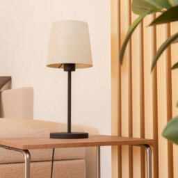 Eglo Febres Natural Fabric & Black Steel Contemporary Table Lamp - thumbnail 3