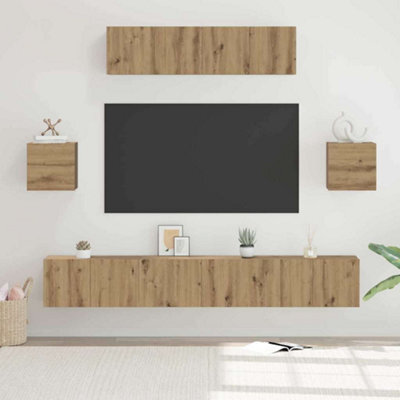 Berkfield Tv Cabinet Set Wall-Mounted 7 Pcs Artisan Oak 80 X 30 X 30 Cm - image 1