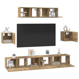 Berkfield Tv Cabinet Set Wall-Mounted 7 Pcs Artisan Oak 80 X 30 X 30 Cm - thumbnail 3