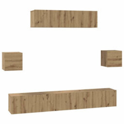 Berkfield Tv Cabinet Set Wall-Mounted 7 Pcs Artisan Oak 80 X 30 X 30 Cm - thumbnail 2