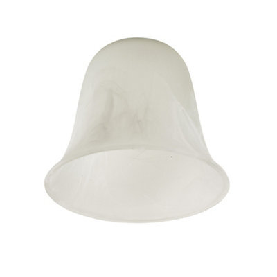 Valuelights 3 Pack Marble Effect Bell Shaped White Frosted Glass Replacement Shades (D)15Cm - image 1